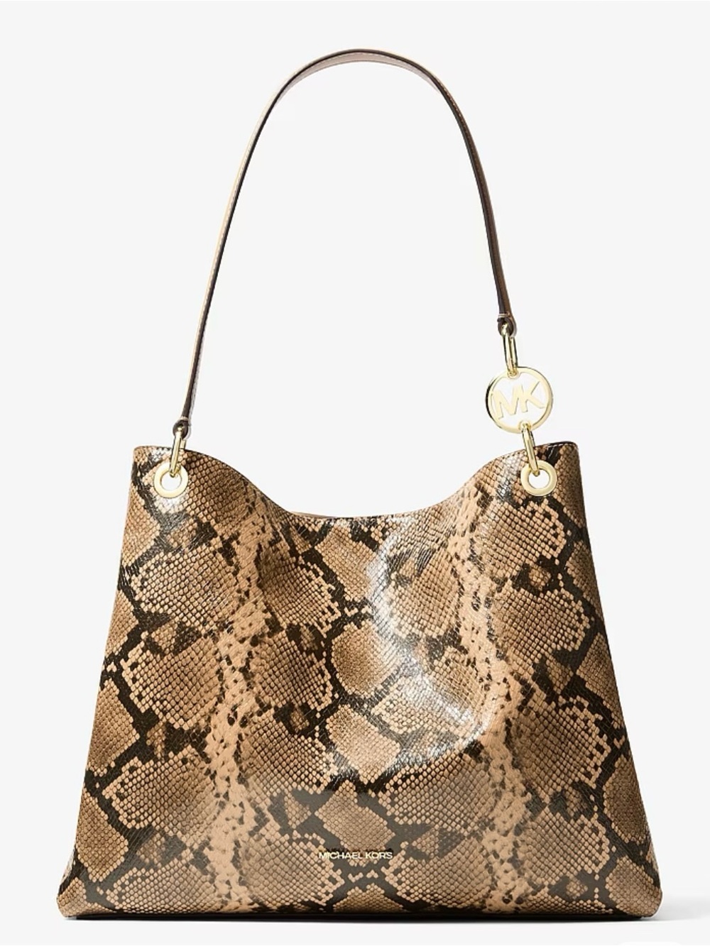 NWT Michael Kors Christina Large Snake Embossed Shoulder Bag